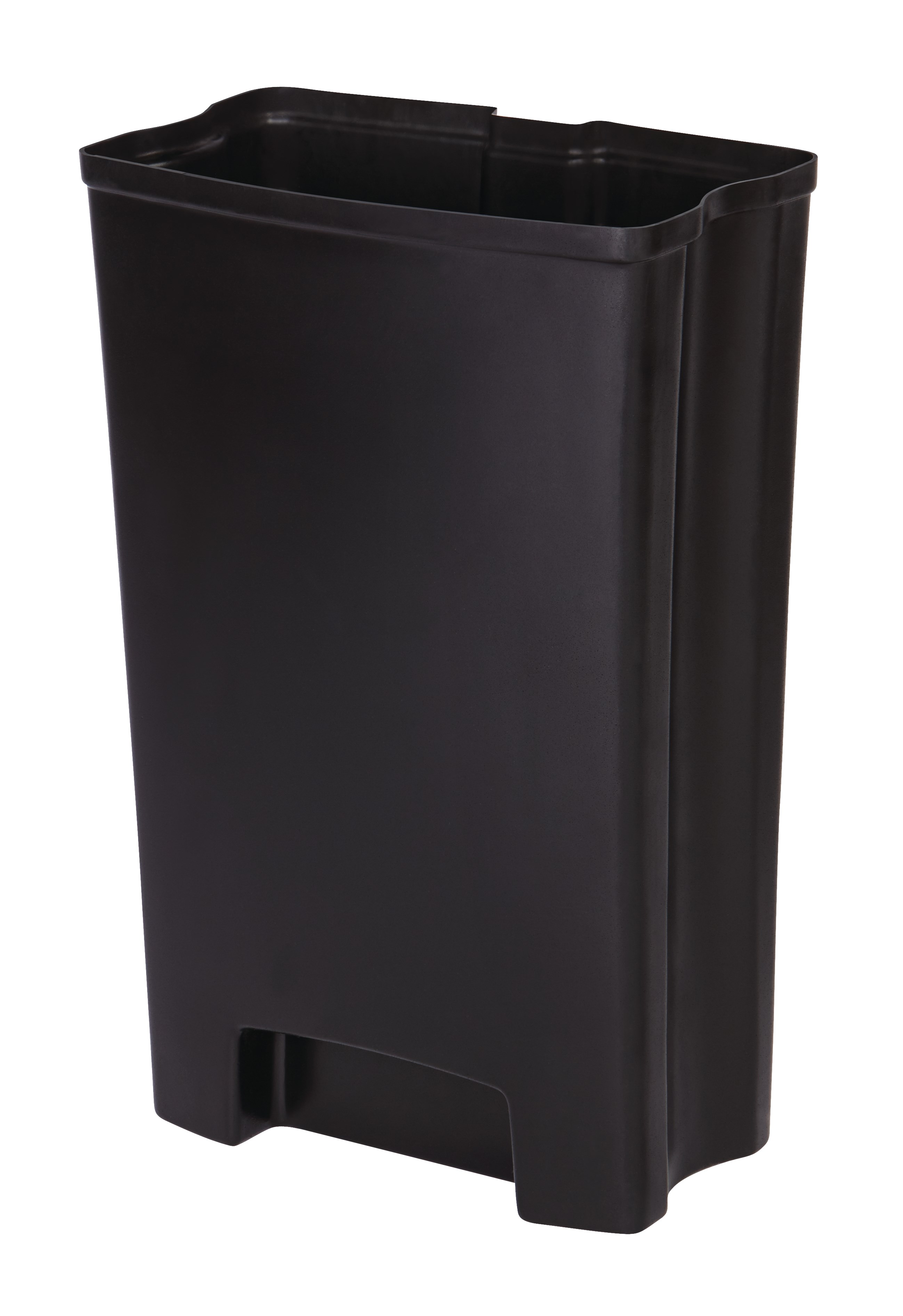 The Rubbermaid Commercial Streamline™ Front Step-On Liner helps maintain the life of the Rubbermaid Commercial Streamline™ Front Step-On Container (sold separately). Constructed of durable, puncture-resistant plastic, this liner features smooth contours for easy cleaning and a liner retainer band to secure liner bags.