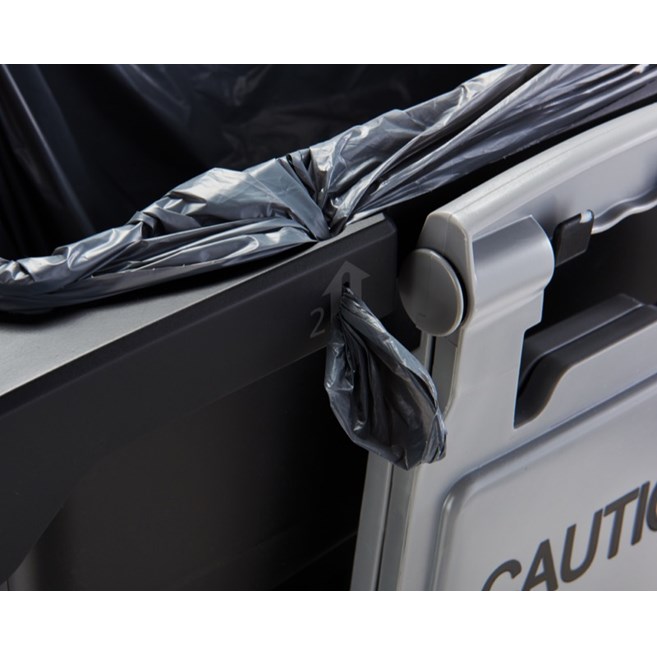 Le kit porte-accessoires Rubbermaid Slim Jim® est un système spécialement conçu pour ranger et transporter des outils de nettoyage courants.