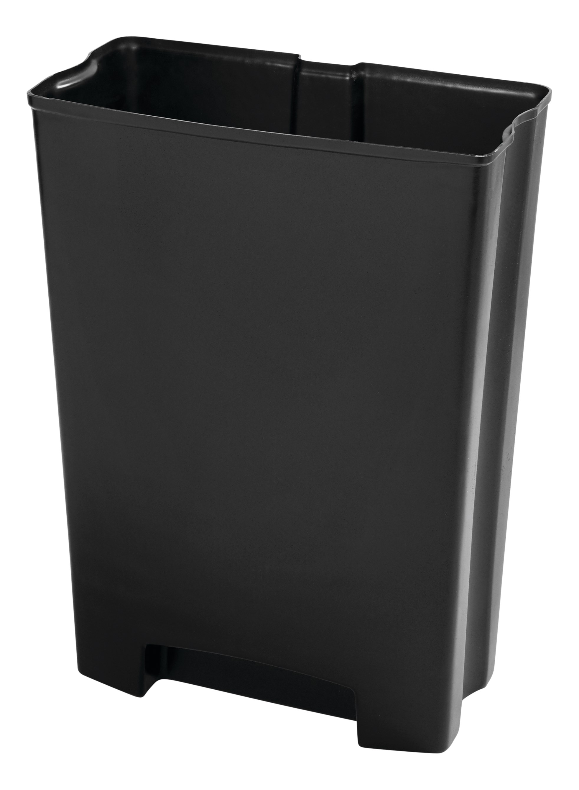 Le bac contribue à prolonger la durée de vie du collecteur à pédale Rubbermaid Slim Jim® version large (vendu séparément). En plastique non poreux résistant, ce bac est pourvu de contours lisses pour faciliter le nettoyage et de bandes de retenue qui maintiennent les sacs poubelle en place.