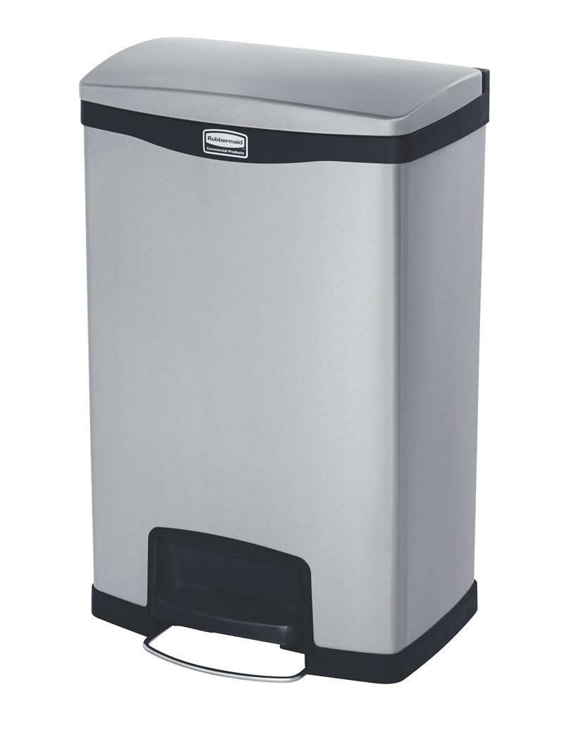 The Rubbermaid Commercial Slim Jim® Step-On Container features a slim profile and footprint to fit in tightest spaces. Slim Jim® Step-On containers are constructed with premium-quality materials and meet the needs of any environment with efficiency, safety, and durability.