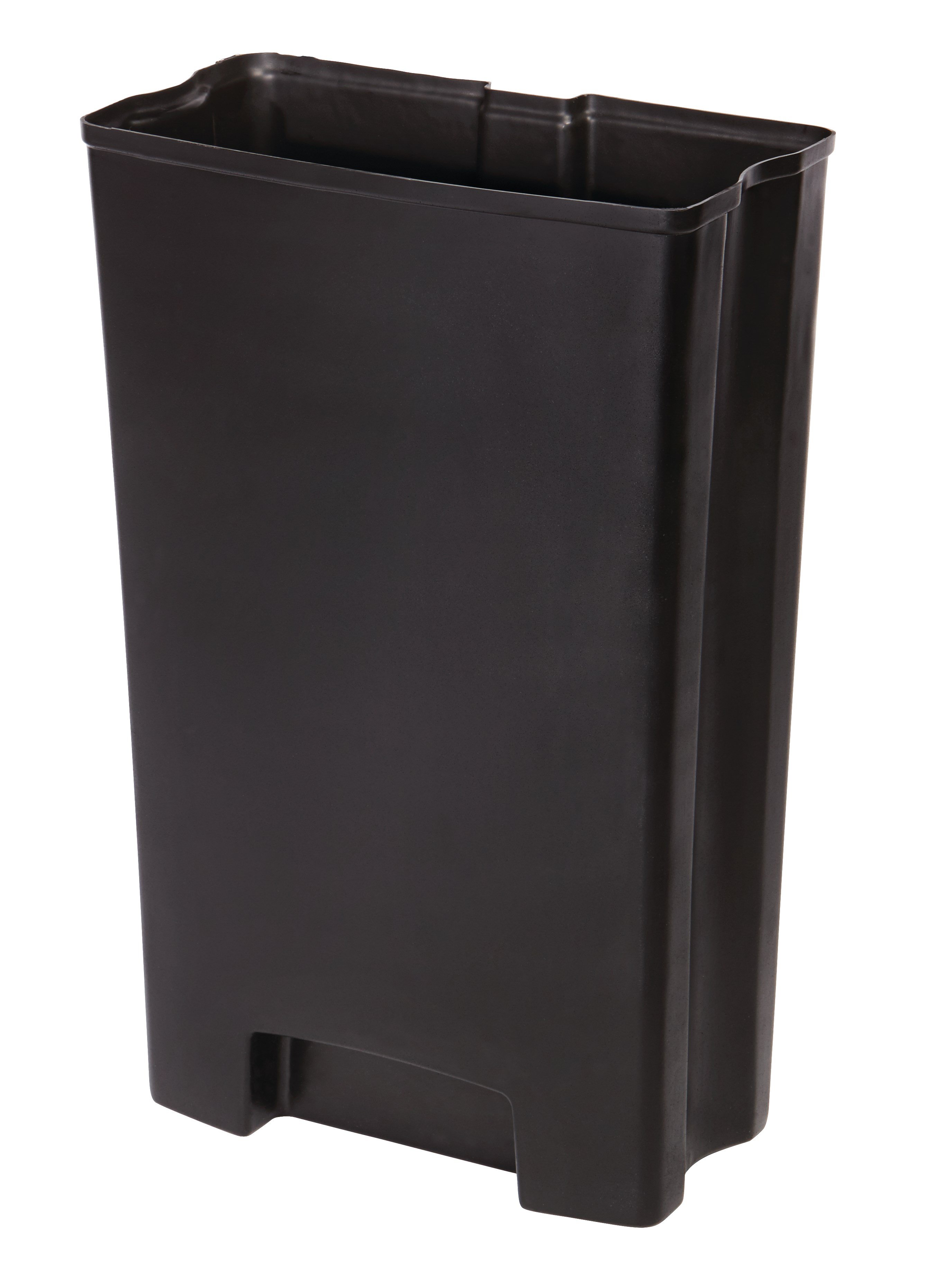 The Rubbermaid Commercial Streamline™ Front Step-On Liner helps maintain the life of the Rubbermaid Commercial Streamline™ Front Step-On Container (sold separately). Constructed of durable, puncture-resistant plastic, this liner features smooth contours for easy cleaning and a liner retainer band to secure liner bags.