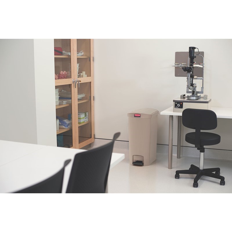 The Rubbermaid Commercial Slim Jim® Step-On Container features a slim profile and footprint to fit in tightest spaces. Slim Jim® Step-On containers are constructed with premium-quality materials and meet the needs of any environment with efficiency, safety, and durability.