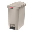 The Rubbermaid Commercial Slim Jim® Step-On Container features a slim profile and footprint to fit in tightest spaces. Slim Jim® Step-On containers are constructed with premium-quality materials and meet the needs of any environment with efficiency, safety, and durability.