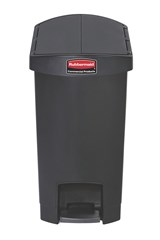 Collecteur à pédale Slim Jim® en résine, version étroite de 30 l, noir