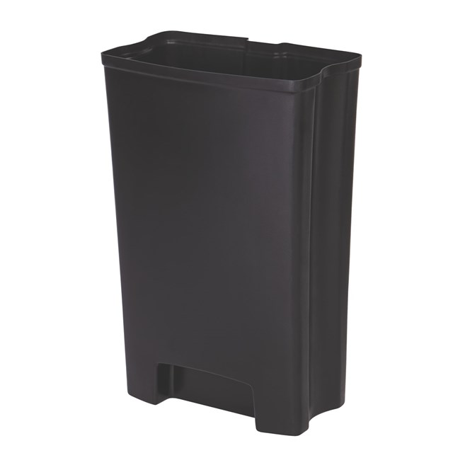 The Rubbermaid Commercial Slim Jim® Front Step-On Liner helps maintain the life of the Rubbermaid Commercial Slim Jim® Front Step-On Container (sold separately). Constructed of durable, puncture-resistant plastic, this liner features smooth contours for easy cleaning and a liner retainer band to secure liner bags.