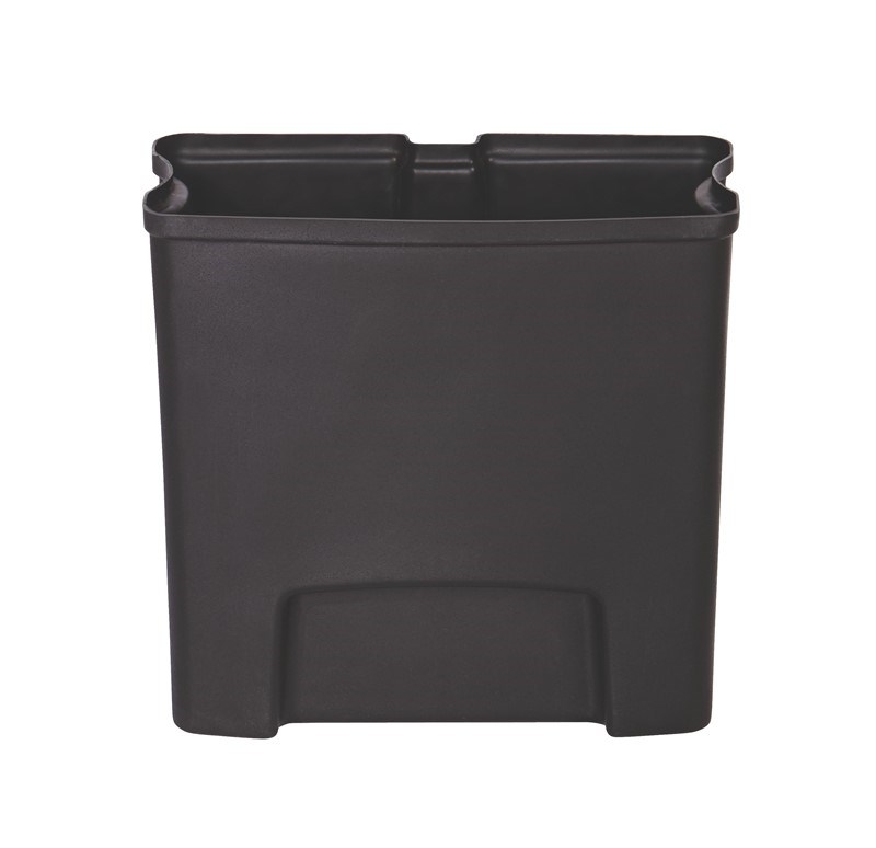 Le bac contribue à prolonger la durée de vie du collecteur à pédale Rubbermaid Slim Jim® version large (vendu séparément). En plastique non poreux résistant, ce bac est pourvu de contours lisses pour faciliter le nettoyage et de bandes de retenue qui maintiennent les sacs poubelle en place.