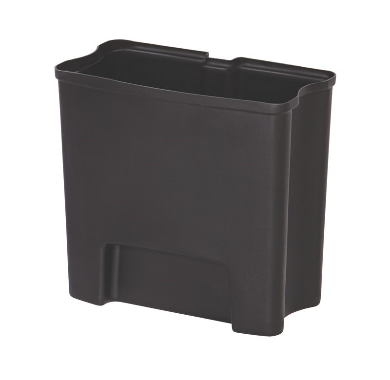 Le bac contribue à prolonger la durée de vie du collecteur à pédale Rubbermaid Slim Jim® version large (vendu séparément). En plastique non poreux résistant, ce bac est pourvu de contours lisses pour faciliter le nettoyage et de bandes de retenue qui maintiennent les sacs poubelle en place.