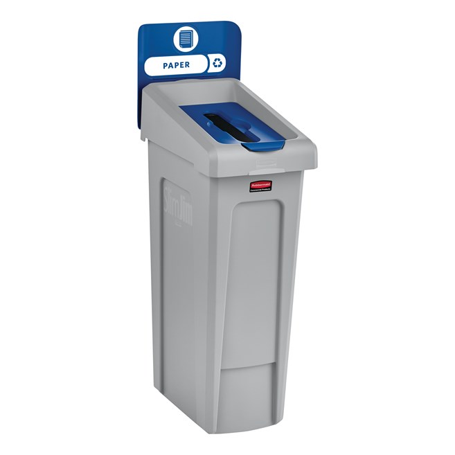 Slim Jim® Recycling Station Lid Inserts provide intuitive lid openings that promote recycling and improve productivity.