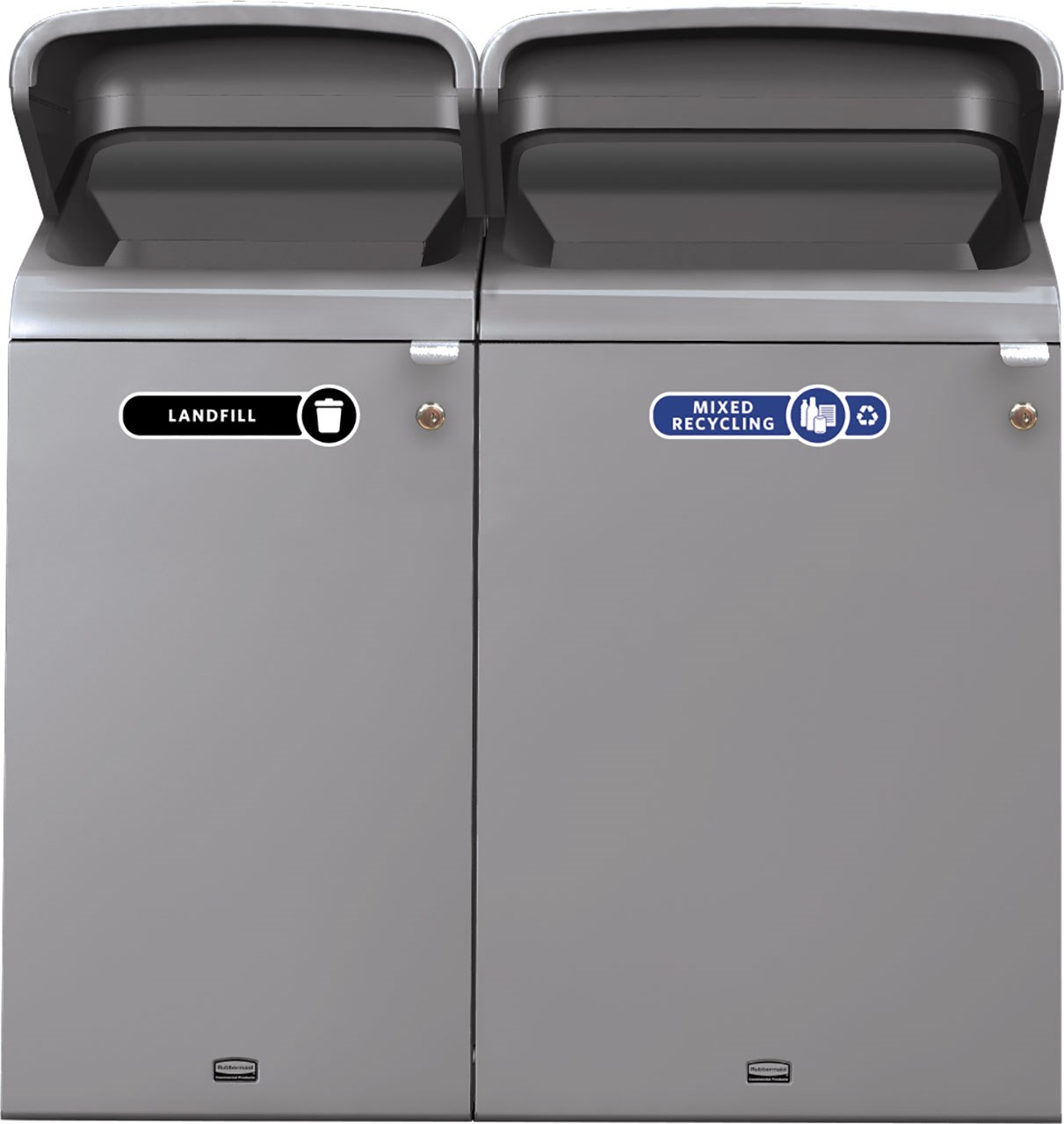 Configure™ with Rain Hood Decorative Waste Containers make it easy to recycle in any environment with recycling labels that visually display each waste stream. The rain hood offers added protection again outdoor elements, rain or shine.
