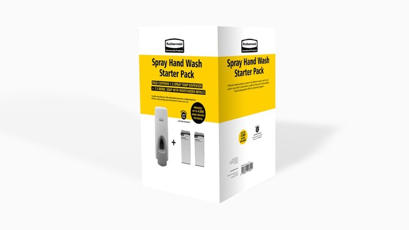 The Spray Hand Wash Manual Starter Pack includes one Manual Spray Soap White dispenser and 2 spray hand wash refills. Providing high levels of hygiene, it delivers up to 4,000 doses per refill – giving you the lowest cost in use possible.