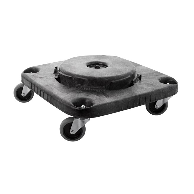 La plataforma cuadrada Rubbermaid Commercial BRUTE® está diseñada para su uso con los contenedores 3526 y 3536.