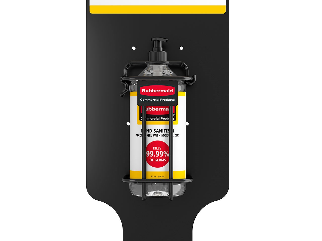 The Bracket for 32 oz. Hand Sanitizer Bottle is a dual-purpose hygiene solution that can be mounted to a wall or used with the AutoFoam Hand Sanitizer Stand for free-standing placement.