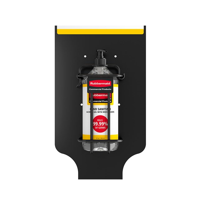 The Bracket for 32 oz. Hand Sanitizer Bottle is a dual-purpose hygiene solution that can be mounted to a wall or used with the AutoFoam Hand Sanitizer Stand for free-standing placement.