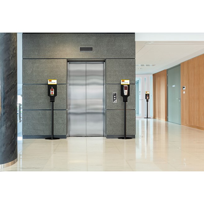 This all-metal stand with a weighted base enables free-standing hand sanitizer placement for easy access anywhere. Multi-solution stand allows for both Autofoam Dispensers and Metal Brackets to be mounted.