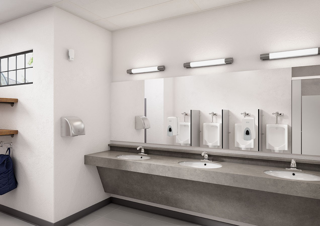 The AutoFlush® Sidemount for urinals is a touch-free, sensor-activated system that eliminates the potential for cross-contamination and promotes good hygiene.