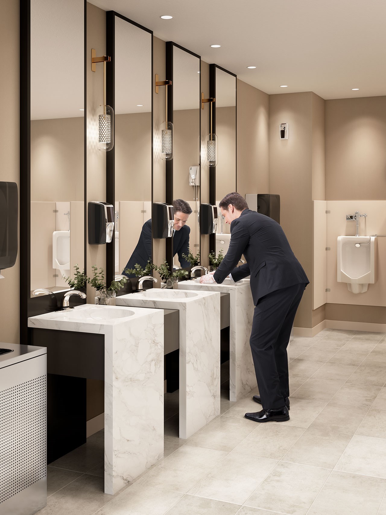 The AutoFlush® Sidemount for urinals is a touch-free, sensor-activated system that eliminates the potential for cross-contamination and promotes good hygiene.