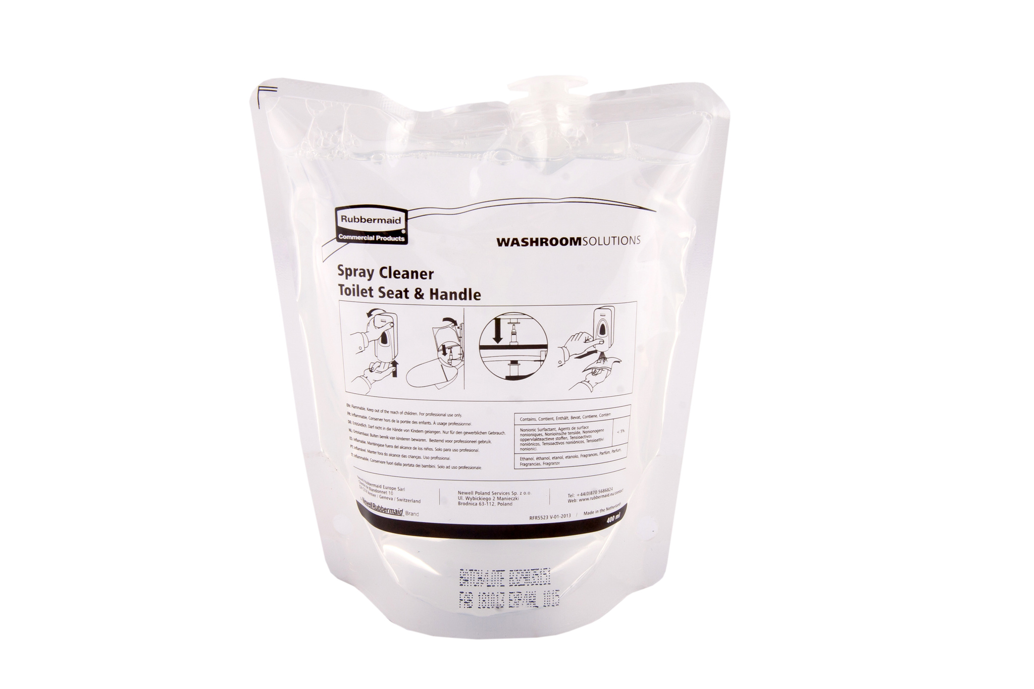 El paquete de inicio de limpiador de asientos de inodoro incluye un dispensador manual blanco y dos recargas en espray. El limpiador de asientos de inodoro mejora los estándares de higiene y proporciona un nivel adicional de confort para los usuarios.