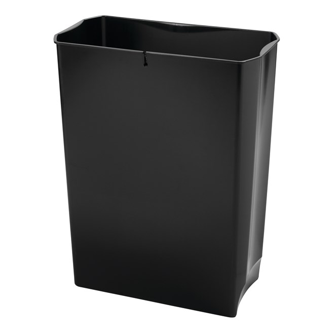 Dieser Slim Jim® Innenbehälter von Rubbermaid Commercial ist für den Slim Jim® Step-On-Tretabfallbehälter mit Pedal vorne (separat erhältlich). Hergestellt aus strapazierfähigem, durchstoßfestem Kunststoff, zeichnet sich dieser Innenbehälter durch seinen Abfallsackhalter und seine weichen Konturen aus, die eine einfache Reinigung ermöglichen.