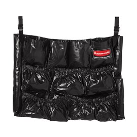 Turn your Rubbermaid Commercial BRUTE® container into a cleaning cart with storage and transport for spray bottles, wet-floor signs, lobby dust pan, brushes, liners, gloves, and other cleaning supplies