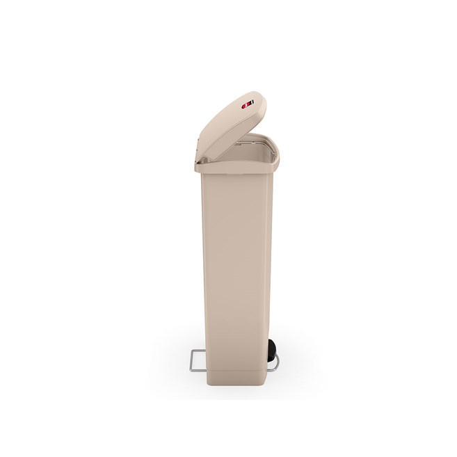 The Rubbermaid Commercial Streamline®  Step-On Container features a slim profile and small footprint to fit in tightest spaces. Streamline®  Step-On containers are constructed with premium-quality materials and meet the needs of any environment with efficiency, safety, and durability.