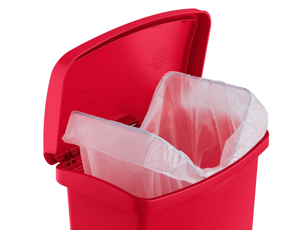The Rubbermaid Commercial Streamline®  Step-On Container features a slim profile and small footprint to fit in tightest spaces. Streamline®  Step-On containers are constructed with premium-quality materials and meet the needs of any environment with efficiency, safety, and durability.