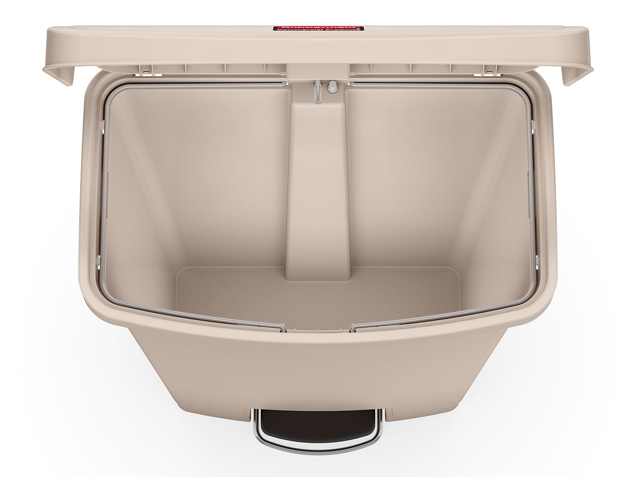 The Rubbermaid Commercial Streamline®  Step-On Container features a slim profile and small footprint to fit in tightest spaces. Streamline®  Step-On containers are constructed with premium-quality materials and meet the needs of any environment with efficiency, safety, and durability.