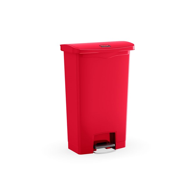 The Rubbermaid Commercial Streamline®  Step-On Container features a slim profile and small footprint to fit in tightest spaces. Streamline®  Step-On containers are constructed with premium-quality materials and meet the needs of any environment with efficiency, safety, and durability.