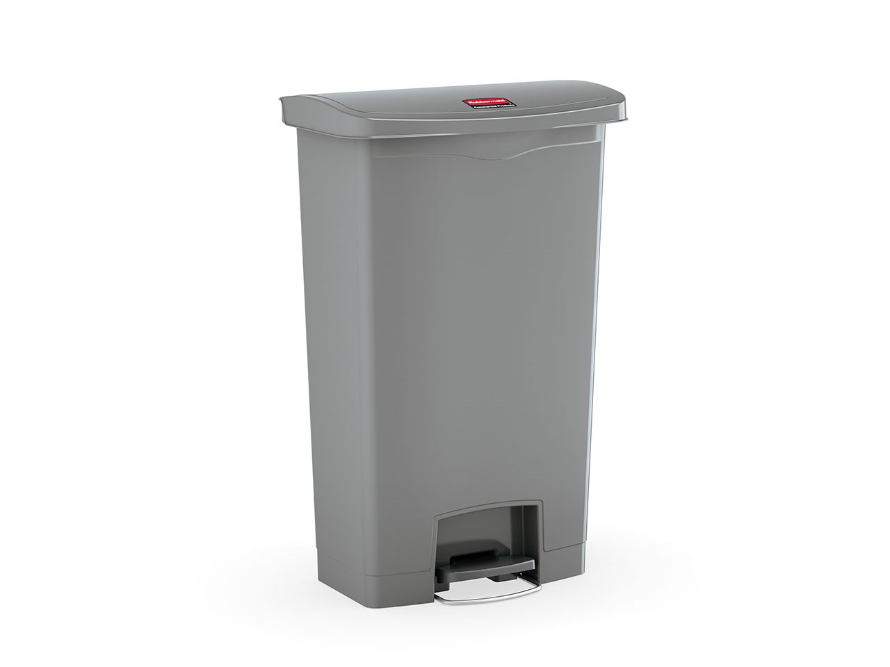 The Rubbermaid Commercial Streamline®  Step-On Container features a slim profile and small footprint to fit in tightest spaces. Streamline®  Step-On containers are constructed with premium-quality materials and meet the needs of any environment with efficiency, safety, and durability.