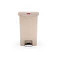 The Rubbermaid Commercial Streamline®  Step-On Container features a slim profile and small footprint to fit in tightest spaces. Streamline®  Step-On containers are constructed with premium-quality materials and meet the needs of any environment with efficiency, safety, and durability.