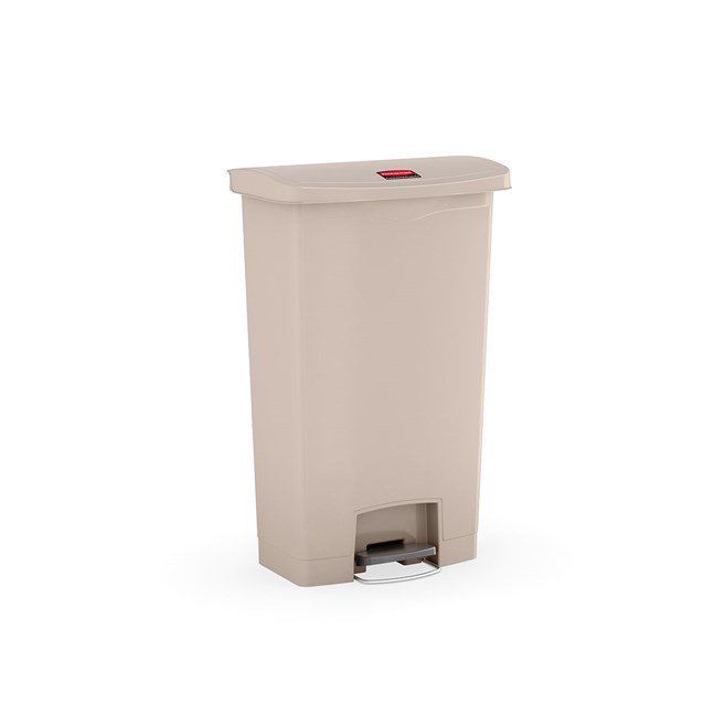 The Rubbermaid Commercial Streamline®  Step-On Container features a slim profile and small footprint to fit in tightest spaces. Streamline®  Step-On containers are constructed with premium-quality materials and meet the needs of any environment with efficiency, safety, and durability.