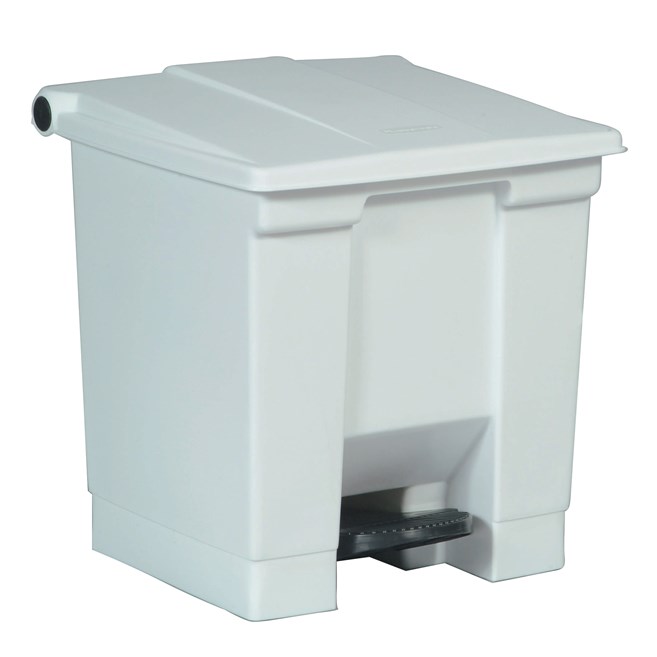 The Rubbermaid Commercial Legacy Step-On Container provides sanitary waste management. The step-on foot pedal reduces contamination and improves working conditions.