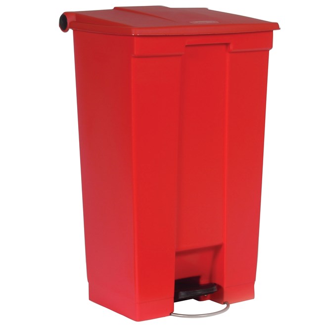 The Rubbermaid Commercial Legacy Step-On Container provides sanitary waste management. The step-on foot pedal reduces contamination and improves working conditions.