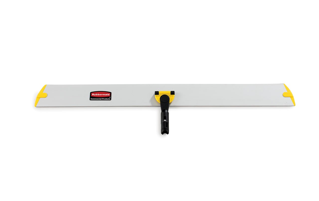 The Rubbermaid Commercial HYGEN™ Quick-Connect Frames features a flat profile that slides easily under furniture and equipment.
