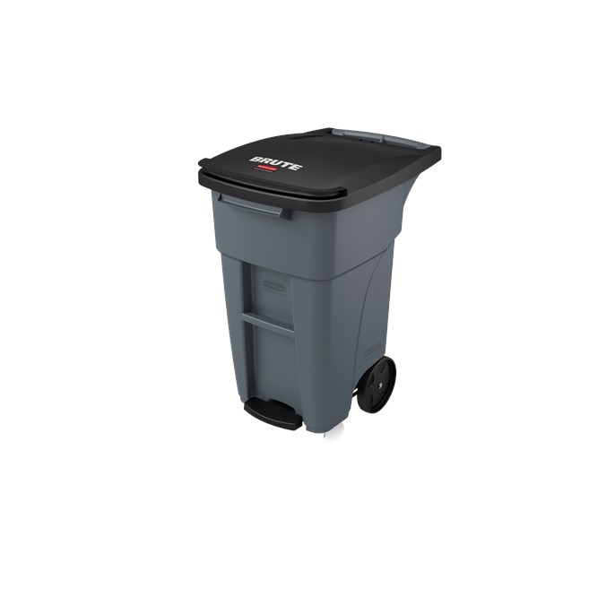 The Rubbermaid Commercial Step-On Rollouts with Casters facilitate hands-free waste disposal with the added benefit of superior mobility. Front swivel casters distribute weight evenly for enhanced maneuverability.