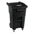 The Rubbermaid Commercial Rollouts with Casters are ideal for collecting, consolidating, and transporting heavy facility waste. Front swivel casters distribute weight evenly for superior mobility and handling.