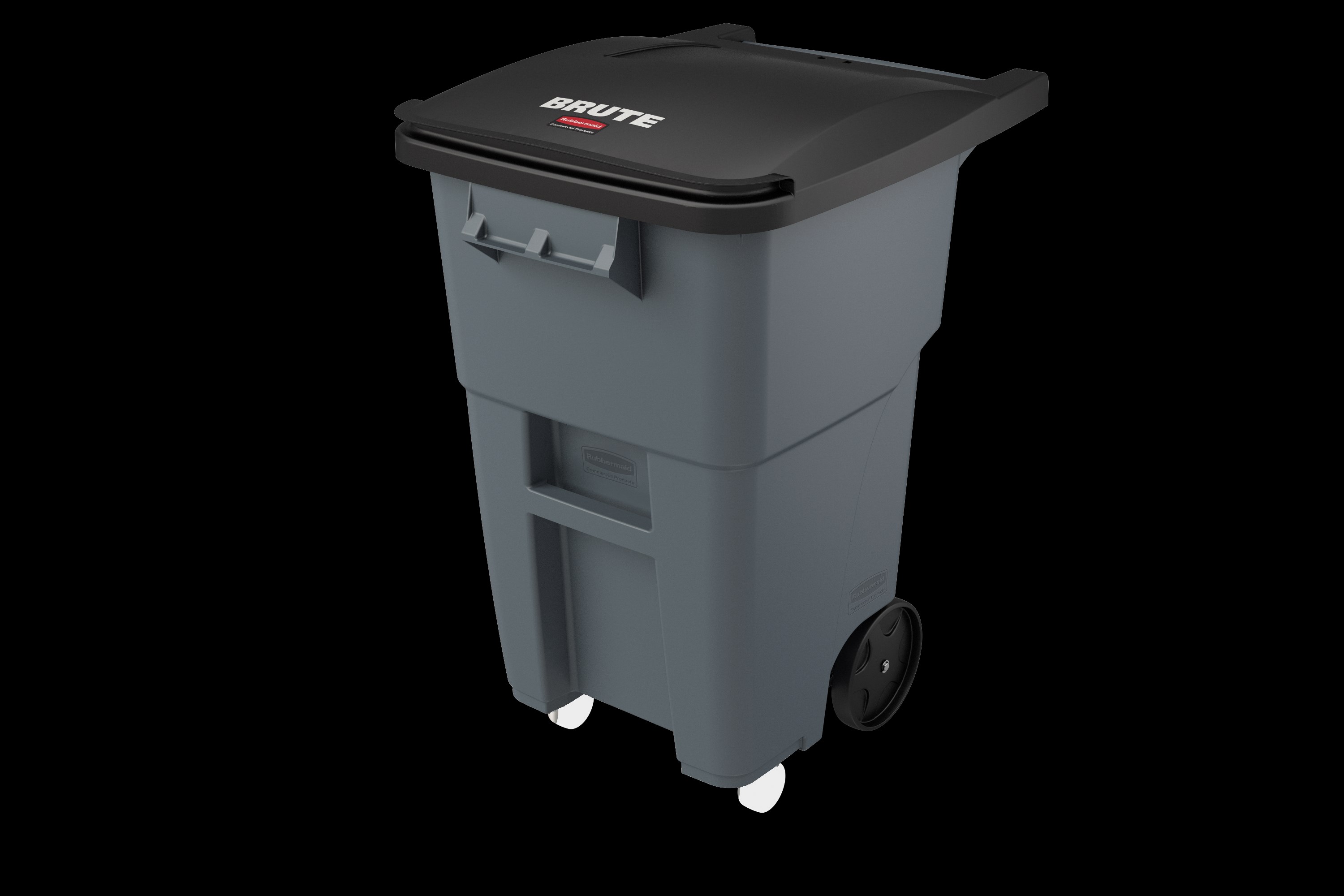 The Rubbermaid Commercial Rollouts with Casters are ideal for collecting, consolidating, and transporting heavy facility waste. Front swivel casters distribute weight evenly for superior mobility and handling.