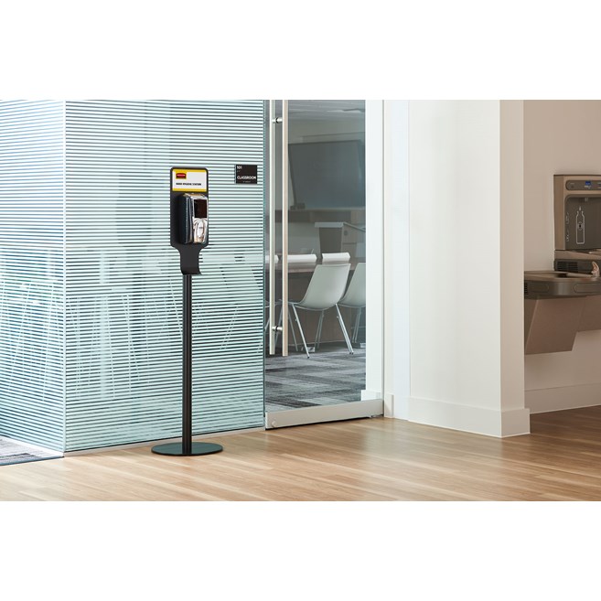 This all-metal stand with a weighted base enables free-standing hand sanitizer placement for easy access anywhere. Multi-solution stand allows for both Autofoam Dispensers and Metal Brackets to be mounted.