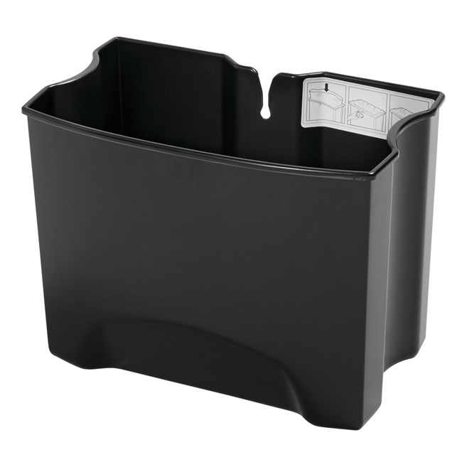 Dieser Slim Jim®-Innenbehälter von Rubbermaid Commercial ist für den Slim Jim® Step-On-Tretabfallbehälter mit Pedal an der Vorderseite (separat erhältlich). Hergestellt aus strapazierfähigem, durchstoßfestem Kunststoff, zeichnet sich dieser Innenbehälter durch seinen Abfallsackhalter und seine weichen Konturen aus, die eine einfache Reinigung ermöglichen.