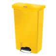 The Rubbermaid Commercial Streamline®  Step-On Container features a slim profile and small footprint to fit in tightest spaces. Streamline®  Step-On containers are constructed with premium-quality materials and meet the needs of any environment with efficiency, safety, and durability.