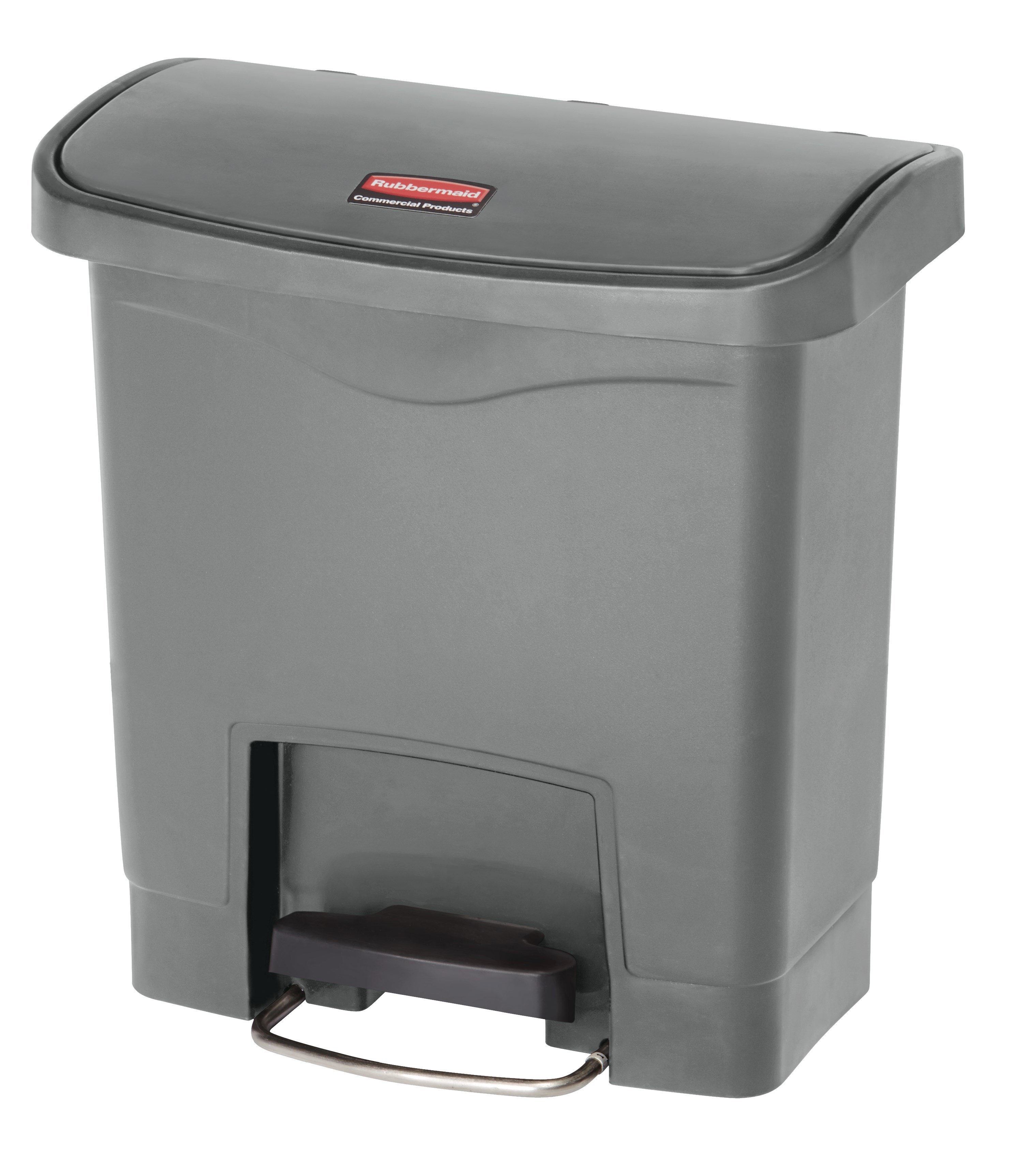 The Rubbermaid Commercial Streamline®  Step-On Container features a slim profile and small footprint to fit in tightest spaces. Streamline®  Step-On containers are constructed with premium-quality materials and meet the needs of any environment with efficiency, safety, and durability.