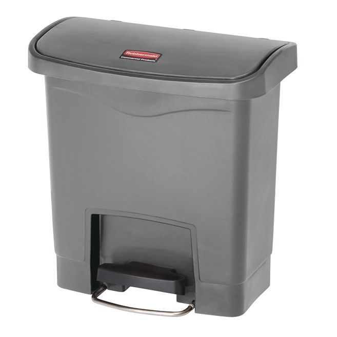 The Rubbermaid Commercial Slim Jim® Step-On Container features a slim profile and footprint to fit in tightest spaces. Slim Jim® Step-On containers are constructed with premium-quality materials and meet the needs of any environment with efficiency, safety, and durability.