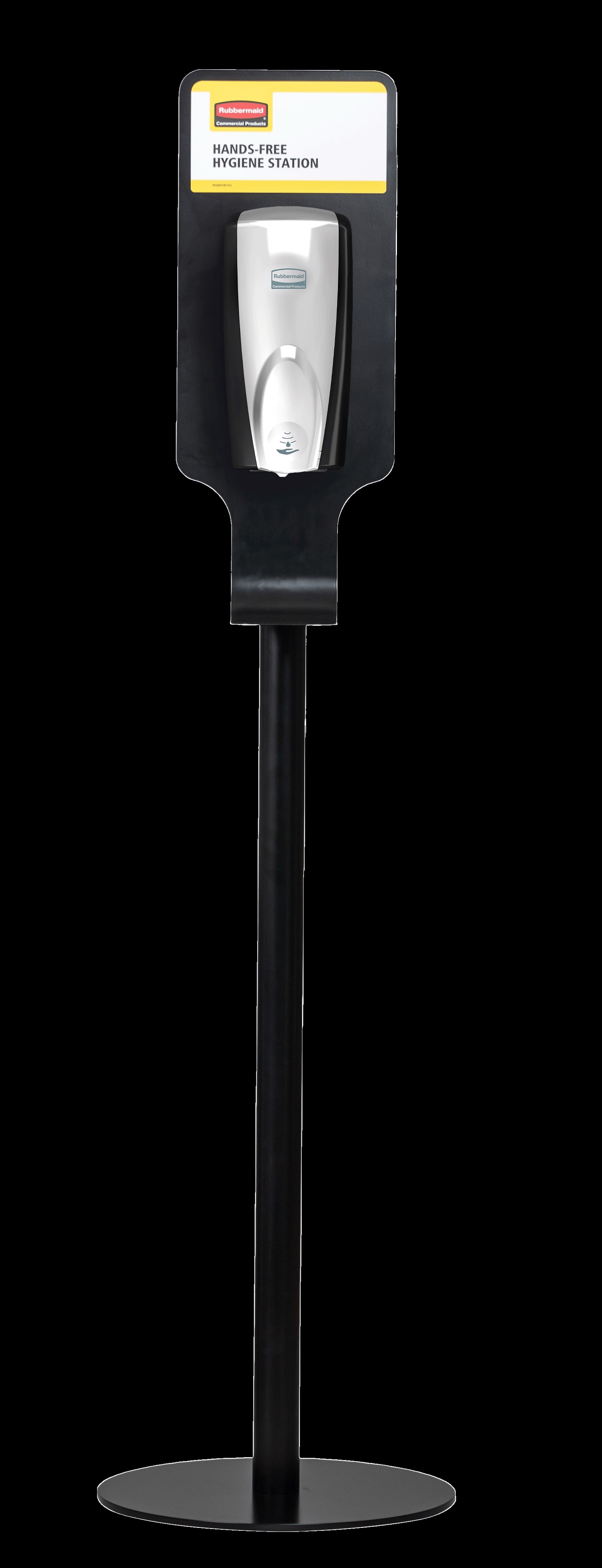 Este soporte de metal con base con peso permite la colocación independiente del dispensador AutoFoam para una correcta higiene de las manos en cualquier lugar.