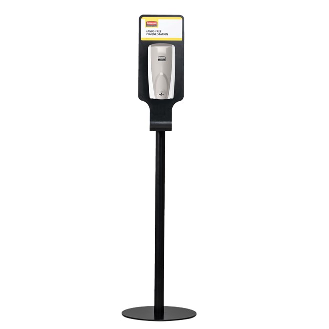 This all-metal stand with weighted base enables free-standing AutoFoam dispenser placement for proper hand hygiene anywhere.