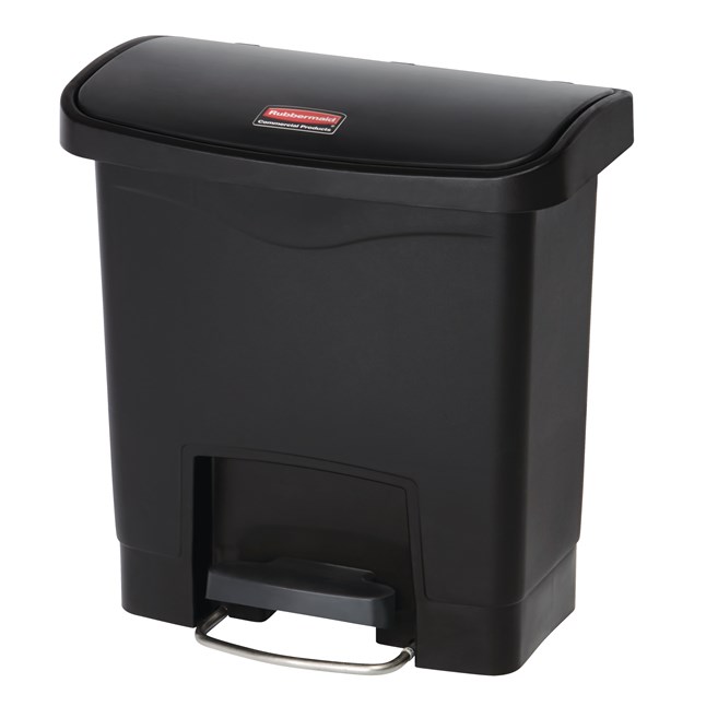 The Rubbermaid Commercial Slim Jim® Step-On Container features a slim profile and footprint to fit in tightest spaces. Slim Jim® Step-On containers are constructed with premium-quality materials and meet the needs of any environment with efficiency, safety, and durability.