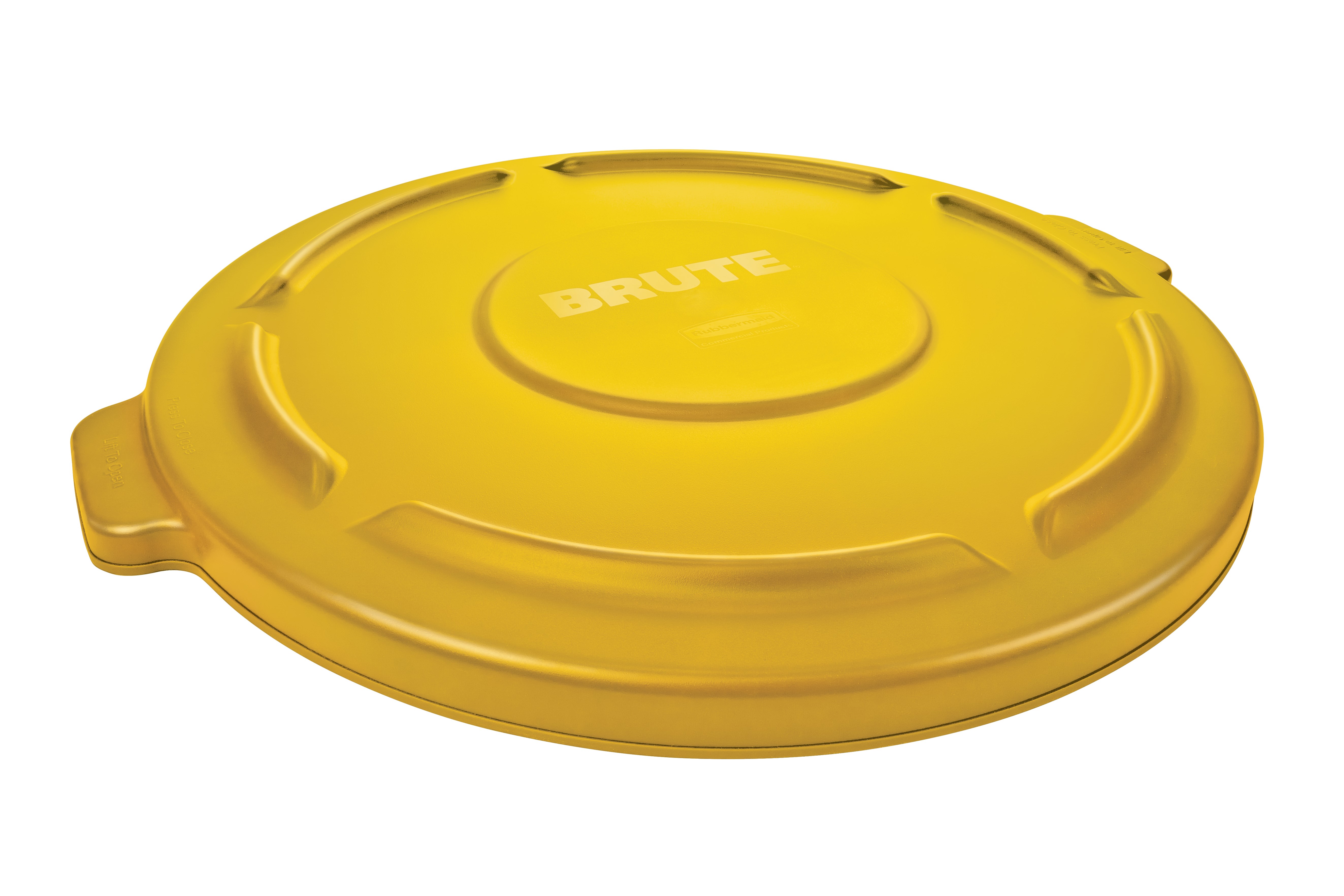 The Rubbermaid Commercial BRUTE® Self-Draining Lids feature self-draining channels that prevent water from pooling.