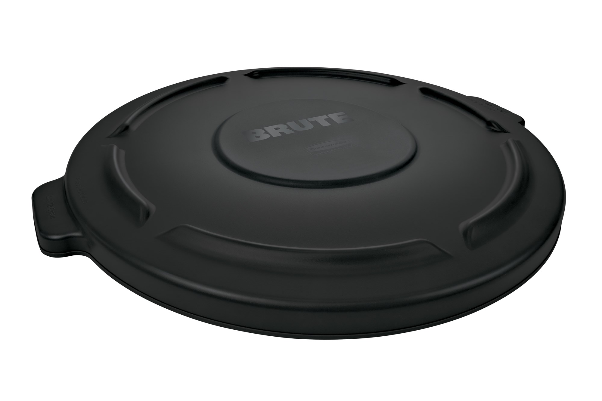 The Rubbermaid Commercial BRUTE® Self-Draining Lids feature self-draining channels that prevent water from pooling.