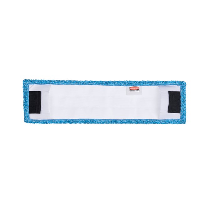 The Adaptable Flat Mop Pad helps improve cleaning efficacy and connects to the Adaptable Flat Mop Frame via tabs or pockets for two styles of microfiber mopping in large spaces.