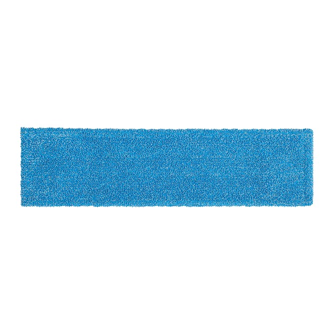 The Adaptable Flat Mop Pad helps improve cleaning efficacy and connects to the Adaptable Flat Mop Frame via tabs or pockets for two styles of microfiber mopping in large spaces.