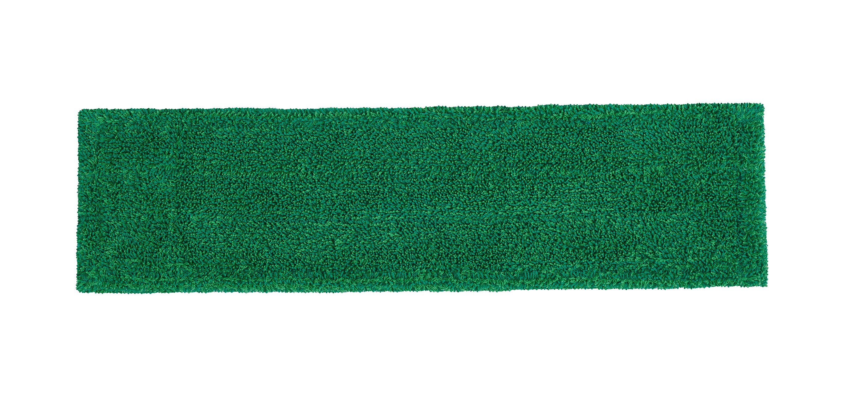 The Adaptable Flat Mop Pad helps improve cleaning efficacy and connects to the Adaptable Flat Mop Frame via tabs or pockets for two styles of microfiber mopping in large spaces.