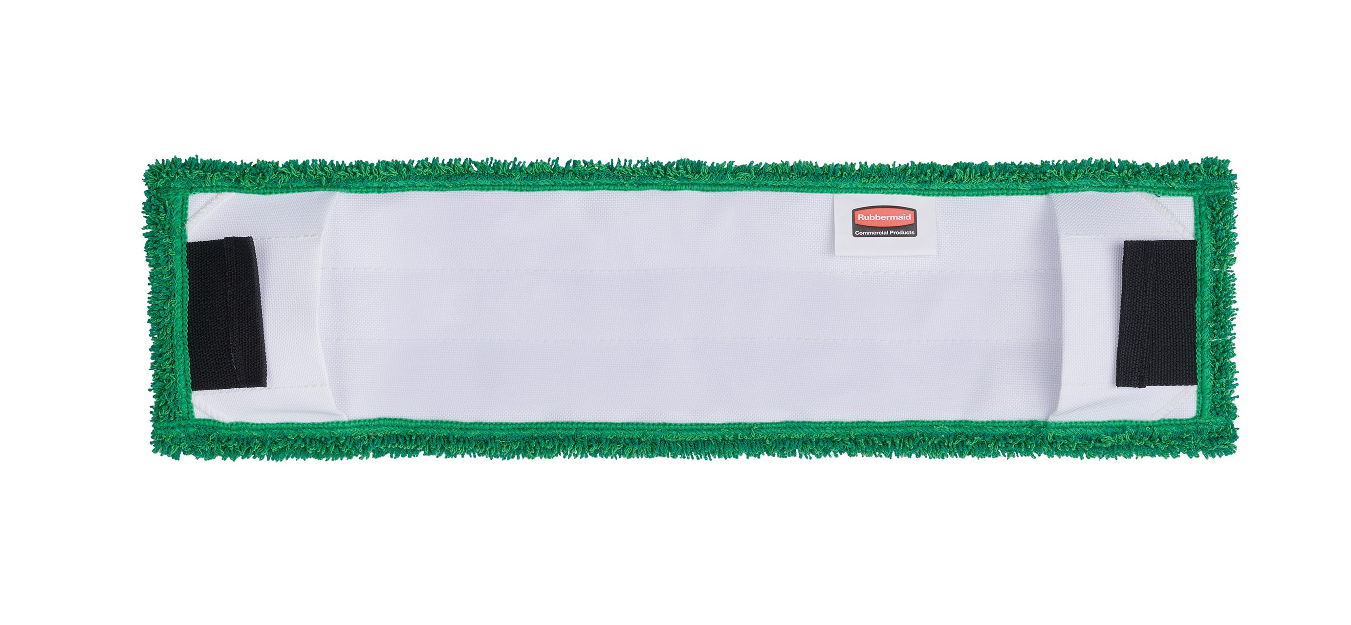 The Adaptable Flat Mop Pad helps improve cleaning efficacy and connects to the Adaptable Flat Mop Frame via tabs or pockets for two styles of microfiber mopping in large spaces.
